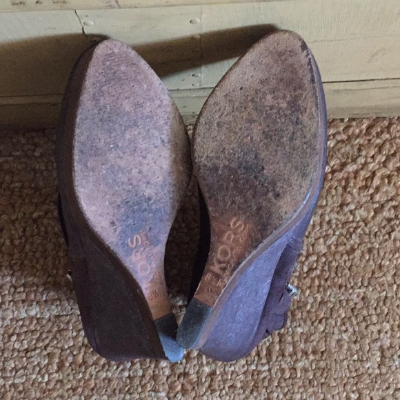 KORS MICHAEL KORS DISTRESSED LEATHER WEDGE BOOTIE BOOT WOMENS SIZE 8.5 M - Picture 5 of 6